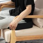 Sittdyna Svanskotadyna Svart av Memory Foam för Kontorsstol Ortopedisk Dyna för Ryggsmärta Ergonomisk