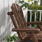 Trädgårdsstol Adirondack Brun av Granträ för Trädgård och Terrass Högryggad Trästol med Armstöd Klassisk Design 83 x 68 x 101 cm