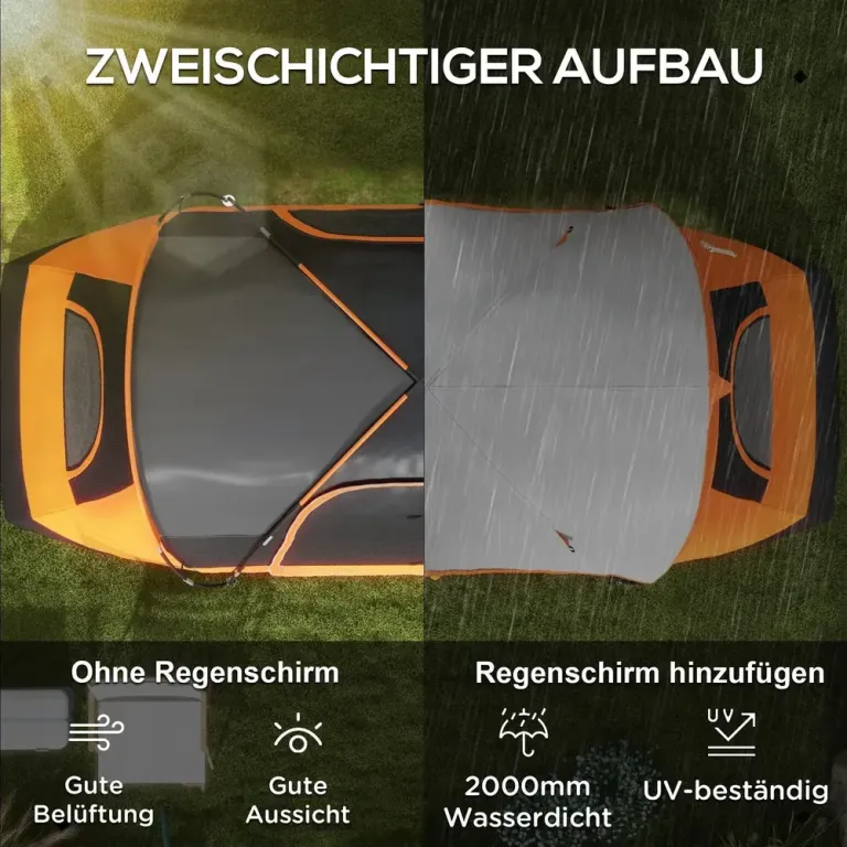 Campingtält Tunneltält för 8 Personer Orange av Polyester