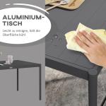 Trädgårdsbord Uteplatsbord Mörkgrå av Aluminium för Trädgårdsterrass Matbord för 6 Personer Robust Balkongbord 145 x 90 x 74 cm