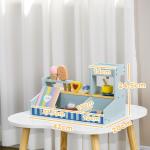 Leksakskök Glassbar Flerfärgad av Trä för Barn 2-5 År Kreativ Leksak med Kökstillbehör Rolig Lek