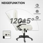 Ergonomisk Skrivbordsstol med Massagefunktion, Krämvit, 68x72x110-120 cm