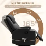 Elektrisk Massagestol med Fjärrkontroll, Bekväm TV-Fåtölj med Värme och Liggfunktion, Mjukt Konstläder för Vardagsrum, Svart, 84 x 92 x 109 cm