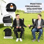 Campingstolar Hopfällbara Set om 2 Blå av Tyg ve Metall för Trädgård ve Camping Vadderad Fiskestol med Kylväska 120 kg