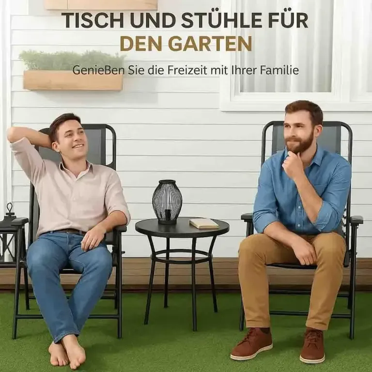 Bistroset Trädgårdsmöbler 3-Delar Brun av Metall Set