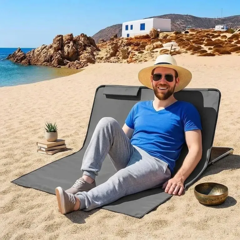 Hopfällbara Strandmattor 2-Pack Justerbara, Grå