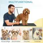 Hundtrimningsbord Professionellt Trimabord Svart av Stål för Hundvård och Trimning Höj- och Sänkbart Bord 40 kg