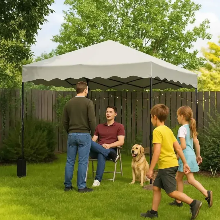 Trädgårdspaviljong Pop-up Partytält Krämvit 3 x 3 m