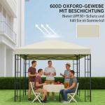 Ersättningstak Paviljongtak Vattentätt Gazebotak Ljusgrå av Oxford Tyg för Trädgård Solskydd och Reservdelar 370 g/m² 3 x 3 m