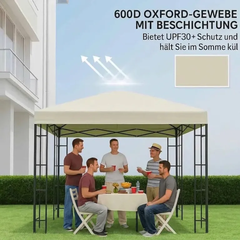 Ersättningstak för Paviljong Gazebotak Ljusgrå 3 x 3 m