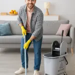 Städvagn Torkvagn Grå av Plast och Metall för Rengöring 36 l Vagn med Vridanordning Effektiv 54 x 41 x 91,5 cm