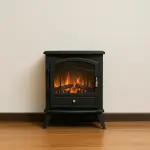 Elektrisk Kamin med Realistisk Flameffekt Fristående Eldstad med Överhettningsskydd 2 Värmelägen Svart 45 X 28 X 54 Cm 1000/2000 W