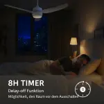 Takfläkt Taklampa med Fläkt och Belysning Vit av Plast och Metall för Vardagsrum och Matsal Lampa med Fjärrkontroll och Timer