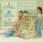 Klätterställning Rutschkana Flerfärgad av Trä för Barn 1,5-4 År 4-i-1 Klättertriangel Inomhus Lekplats