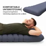 Liggunderlag Luftmadrass Blå av Nylon och TPU för Utomhusaktiviteter Vattenavvisande med Fotpump och Bärväska 80 kg