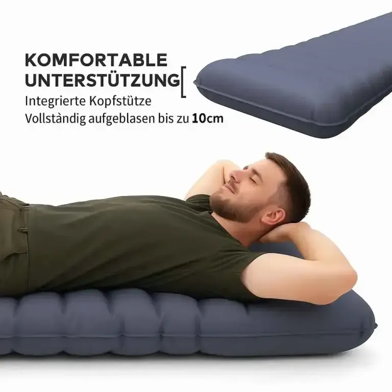 Uppblåsbart Liggunderlag med Fotpump, Blått