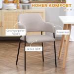 Matsalsstolar Köksstolar Beige av Tyg och Stål för Vardagsrum och Kök Set om 2 Stoppade Stolar med Ryggstöd 54 x 54 x 84 cm