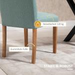 Matsalsstolar i Linne 2-Pack, Bekväma Kökstolar med Vadderad Sits och Träben, Tidlös Design för Matsal och Vardagsrum, Grön