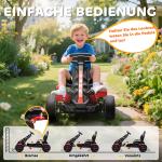 Gokart med Pedaler, Trampbil för Barn med Bromsar, Halkfria Hjul och Metallram, 3-6 År, Röd