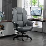 Kontorsstol Skrivbordsstol Kräm av Tyg och Metall för Kontor Ergonomisk med Justerbart Ryggstöd och Liggfunktion Höj och Sänkbar