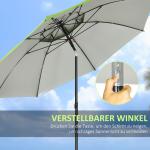 Strandparasoll med Ventilationshål och Skyddskåpa, Grön, Ø185 cm