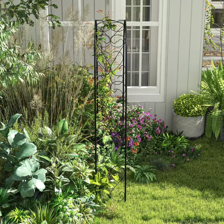 Rosenbåge Trädgårdsbåge Svart av Stål 125 x 37 x 230 cm