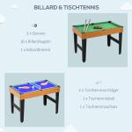 Spelbord Multispelbord Natur Svart av Stål och MDF för Barn 4-i-1 Bord med Biljard och Fotboll