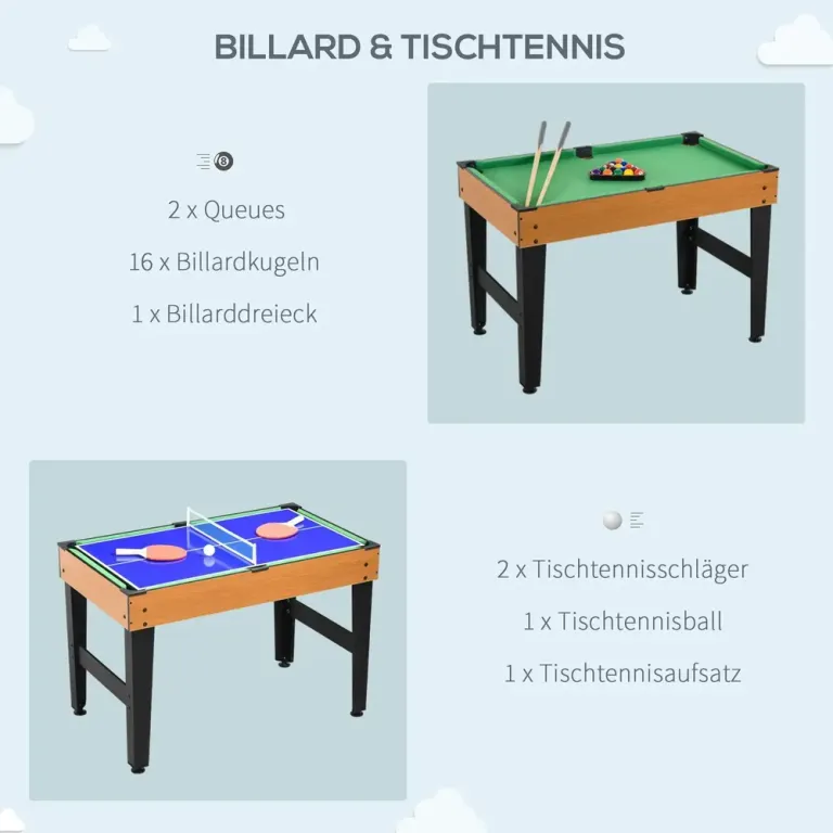 Multispelbord Natur Svart av Stål och MDF för Barn