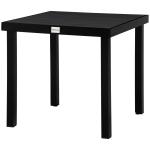 Trädgårdsbord i Komposit 4 Personer, Underhållsfritt Matbord i Aluminium och Plast, Modern Design för Uteplatsen, Svart, 80 x 80 x 74 cm