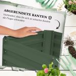 Upphöjd Bädd Blomlåda Grön av Galvaniserat Stål för Trädgård och Balkong Planteringslåda med Spaljé Grönsaksbädd