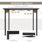 Pergola med Skjutbart Tak, Modern Trädgårdspaviljong i Aluminium, Justerbart Solskydd för Uteplatsen, Grå, 2,95 x 2,95 m