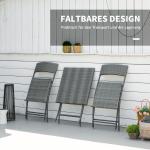 Bistroset i Konstrotting 3 Delar, Kompakt Balkonggrupp med Bord och Två Stolar, Inkluderar Dynor för Bekväm Sittning, Grå