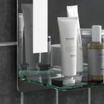 Badrumsspegel Väggspegel Silver av Glas och Aluminium för Badrum LED Belysning med Touch 50 x 70 cm