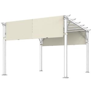 Reservtak till Pergola med UV-skydd och Vattenavvisande Yta för Terrass Hållbar och Prisvärd Krämfärgad Polyester 3 x 3 m