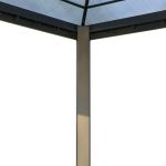 Lyxig Trädgårdspaviljong i Aluminium, Stabilt Partytält med Polykarbonattak, Väderbeständigt Uterum för Sommarfester, Brun/Beige, 3 x 3,6 m