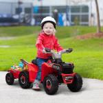Elektrisk Barnfyrhjuling med Släp, upp till 25 kg, Röd, 2,5 km/h, 50 min Körtid, 1,5–3 År
