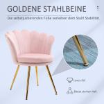 Fåtölj Loungestol Lotusformad Design Rosa av Sammetslook och Metall för Vardagsrum och Sovrum Stoppad Stol