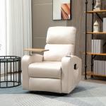 Avslappningsstol Massagestol Beige av Mikrofiber och Metall för Vardagsrum TV Stol med Liggfunktion och Fjärrkontroll Bekväm