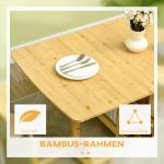 Hopfällbart Matbord i Bambu, Praktiskt Köksbord med Förvaring, Smidig Lösning för Små Utrymmen, Natur, 149,5 x 80 x 73,5 cm