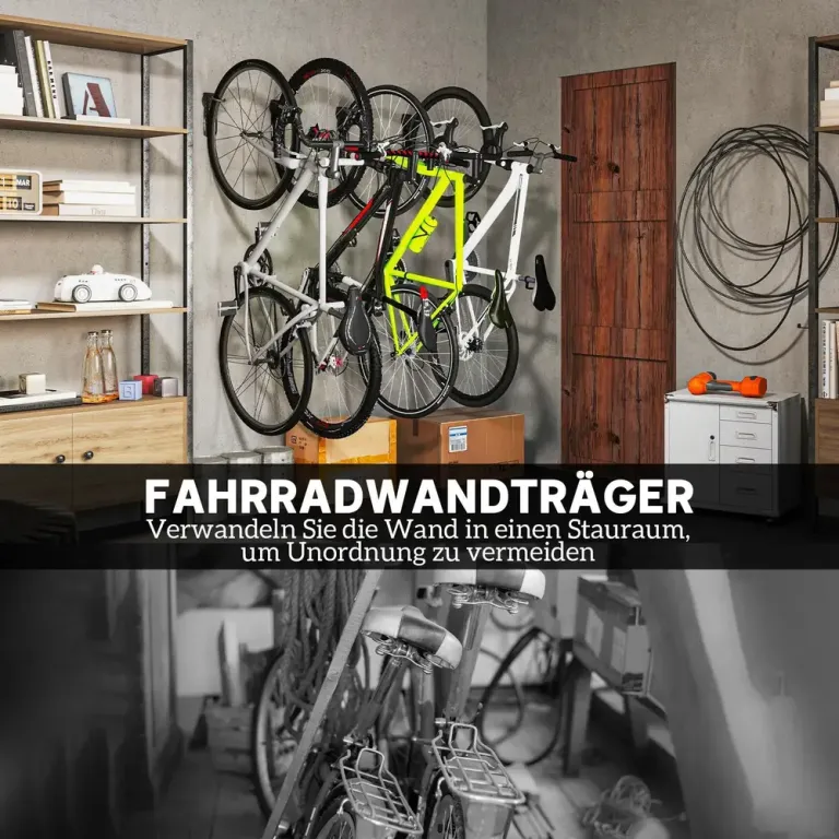 Cykelväggfäste Cykelställ Vertikalt Svart av Metall