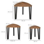 Soffbord 3-Pack Sidobord Staplingsbord Häckbord MDF för Vardagsrum och Dekoration Natur Svart