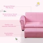 Rosa Barnfåtölj med Fotpall Mysig Läsfåtölj för Barnrummet Mjukt Stoppad Barnsoffa Lättrengjord Klädsel Rosa 83 X 42 X 41 Cm