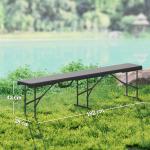 Campingbänk i Plast för Utomhusbruk, 240 kg Lastkapacitet, Svart