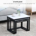 Modernt Soffbord med Metallunderrede Stilrent Sidobord MDF-Skiva för Vardagsrum Valnöt Svart