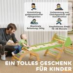 Klätterställning Inomhus 8 i 1 Grön Trä för Barnrum Montessori Leksak med Rutschkana och Klätterbåge Främjar Motorik och Balans Säker Konstruktion