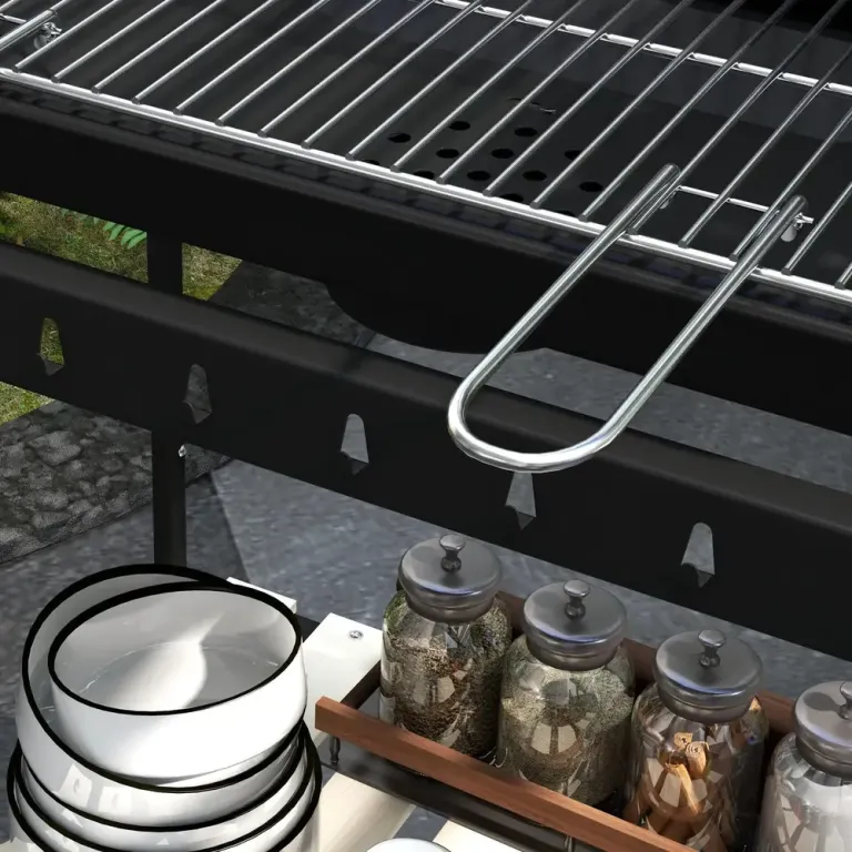 Kolgrill Bbq Rökare med Hjul Svart 103 x 47 x 95 cm