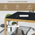 Pergola Trädgårdspaviljong Natur av Aluminium och Tyg för Gård och Balkong Justerbart Tak med UV-Skydd Altanskydd 3 x 3 m