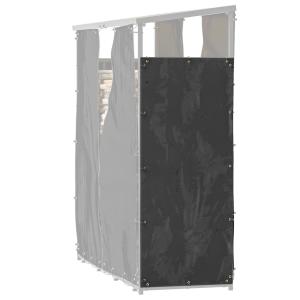 Vedställ Vedhylla Svart av Metall för Utomhusbruk Set om 2 Vattentät med 600D Oxford Överdrag UV-Skydd 148 x 62 x 185 cm
