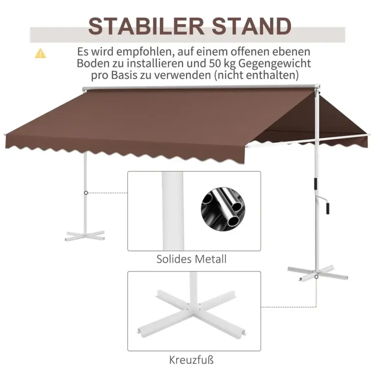 Sidomarkis Kaffe av Polyester och Metall 4,5 x 3,4 m