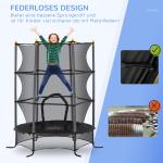 Barnstudsmatta Trädgårdstrampolin Svart av Metall och Nät för Barn 3-10 År Studsmatta med Skyddsnät 50 kg Ø 163 cm